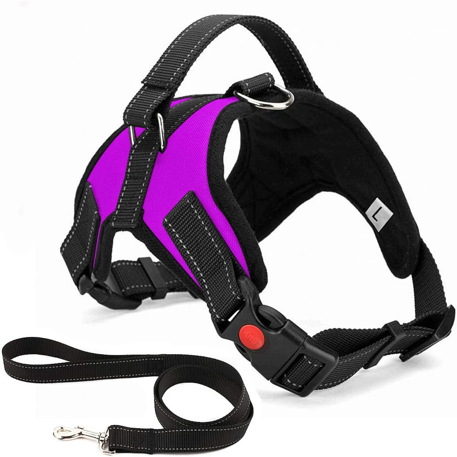 Breathable, adjustable, and comfortable dog harness with free leash for small, medium, and large active dogs - providing maximum