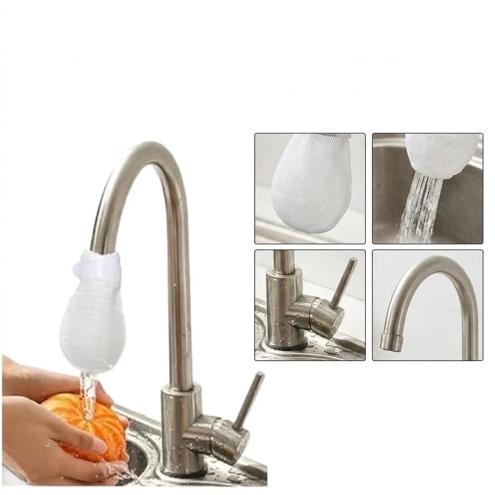 Filter Cotton Bag for Faucet Rust Particle Tool Compatible with Most Tap Designs Includes Nylon Strap Fixing Layout