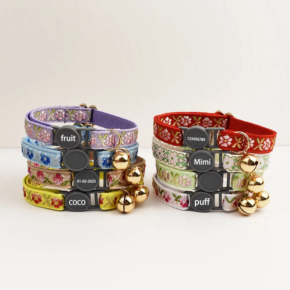 Verstellbares, bequemes Katzenhalsband, stilvolle, sichere Erstickungsprävention, personalisiertes Haustierhalsband für Katzen