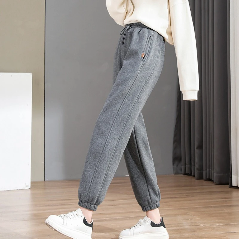 الخريف والشتاء سميكة صوف الضأن السراويل الرياضية عادية عالية الخصر الدافئة ملزمة السراويل 2025 الكلاسيكية تنوعا سراويلي حريمي #5