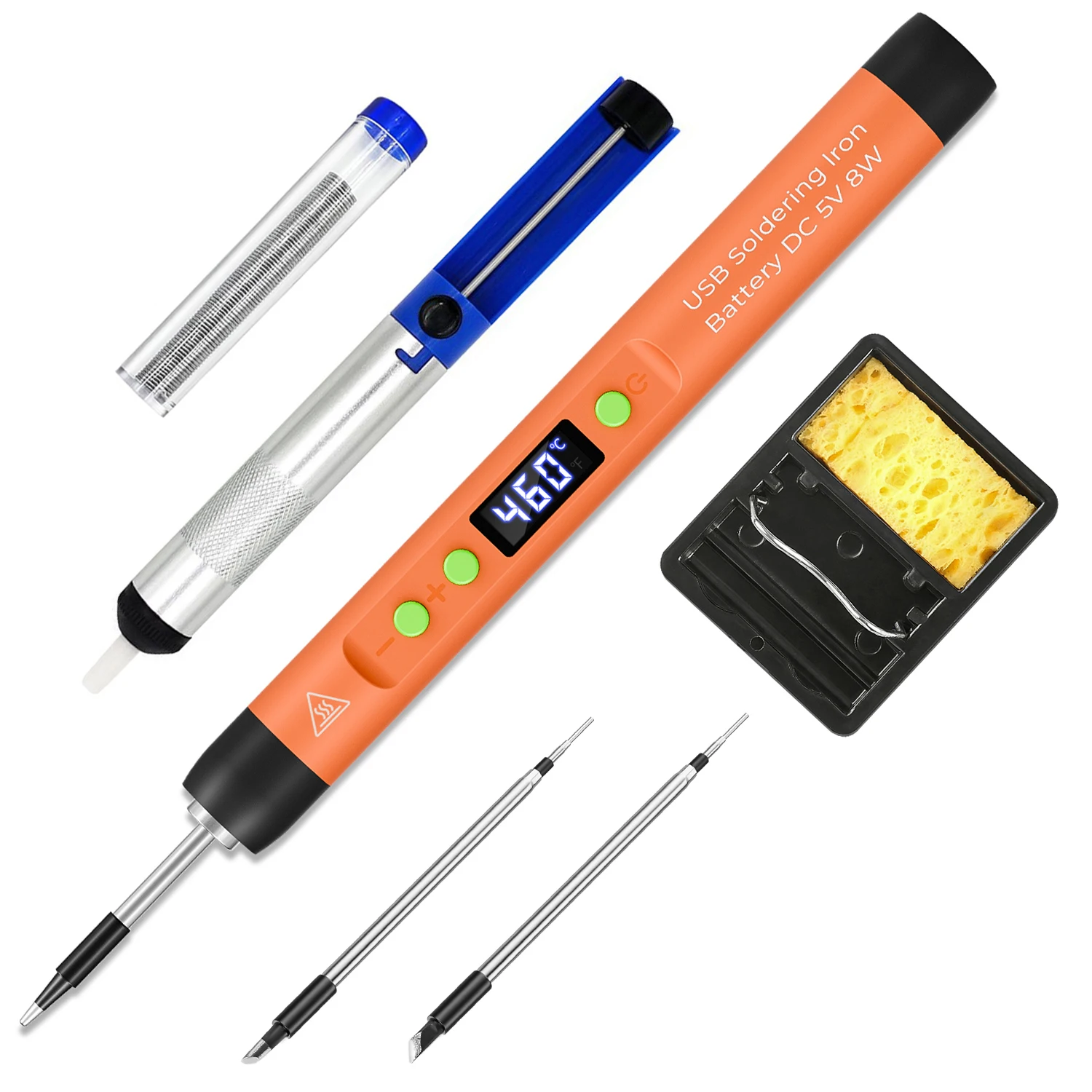 

ILIBILIB HX9 Soldering Iron Kit 15Min Fast Charge 5V USB Rechargeable LCD Adjustable Temp 260-460°C Fast Heating Portable