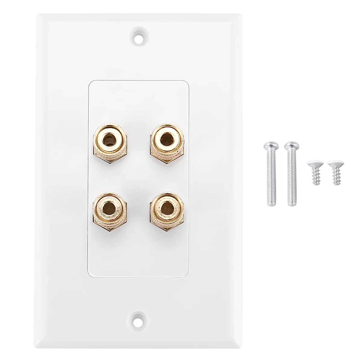 4 Posts Speaker Wall Plate Home Theater Wall Plate Audio Panel for 2 Speakers