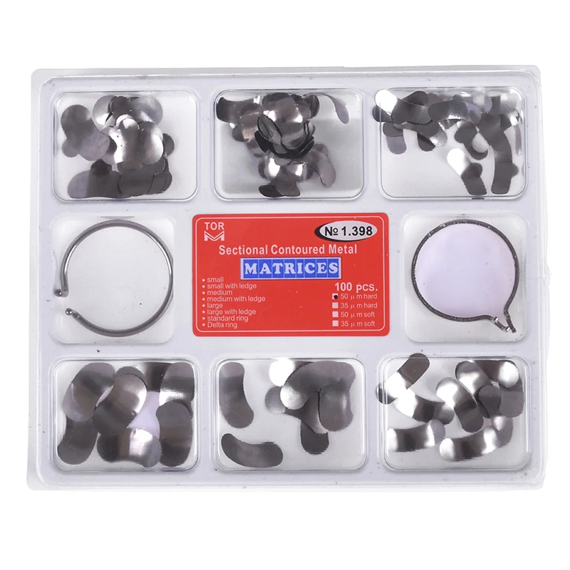 

100Pcs/Pack Dental Matrix Sectional Contoured Metal Matrices