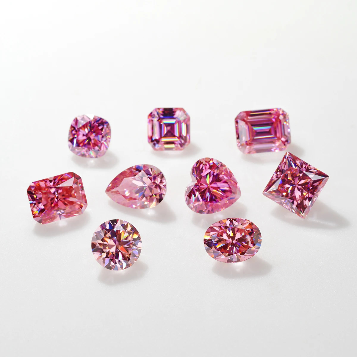 Szjinao Real 0.5ct To 3ct Heart Shaped Pink Moissanite Stone With Certificate Loose Gemstones For Wedding Diamond Rings Making