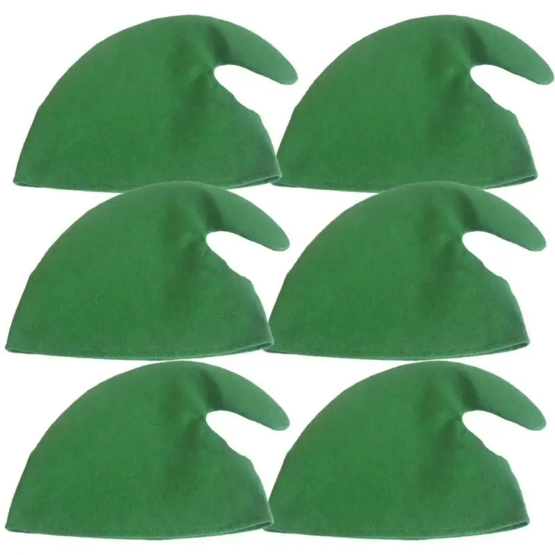 E8BD Pack of 6 Christmas Party Elf Hats Party Costume Accessories Holiday Headwears