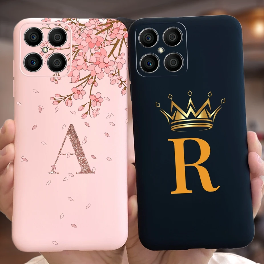 For Honor X8 Case New Fashion 26 Letters Cover 6.7'' Soft Silicone Fundas For Huawei Honor X8 X 8 HonorX8 Phone Case Matte Coque