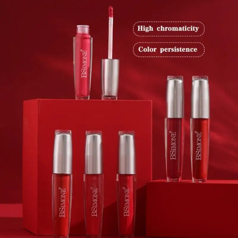 Nuovo Lucidalabbra Opaco BSIMONE 2026, Rossetto Impermeabile Idratante a Lunga Durata, Non Macchia, Nude, per Natale e San Valentino