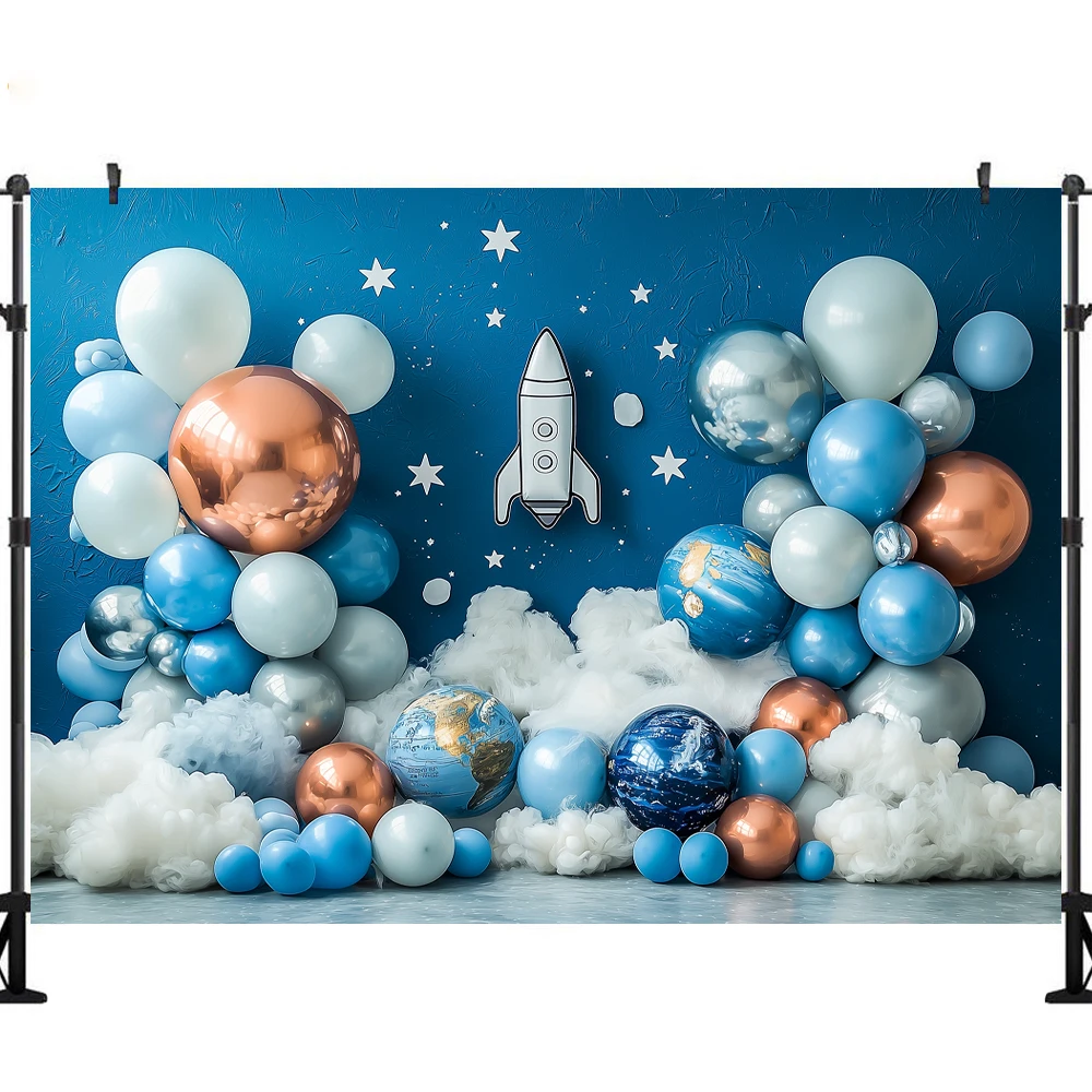 LS Photography Background Outer Space Astrology Astronaut Rocket Planet Galaxy Birthday Party Decor Backdrop Photo Studio