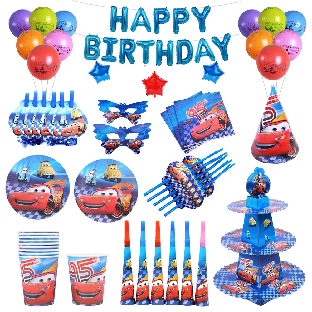 

Lightning McQueen Cars Theme Party Supplies Tableware Set Kid Birthday Party Decor Family Party Baby Shower Supplies Kids Toys