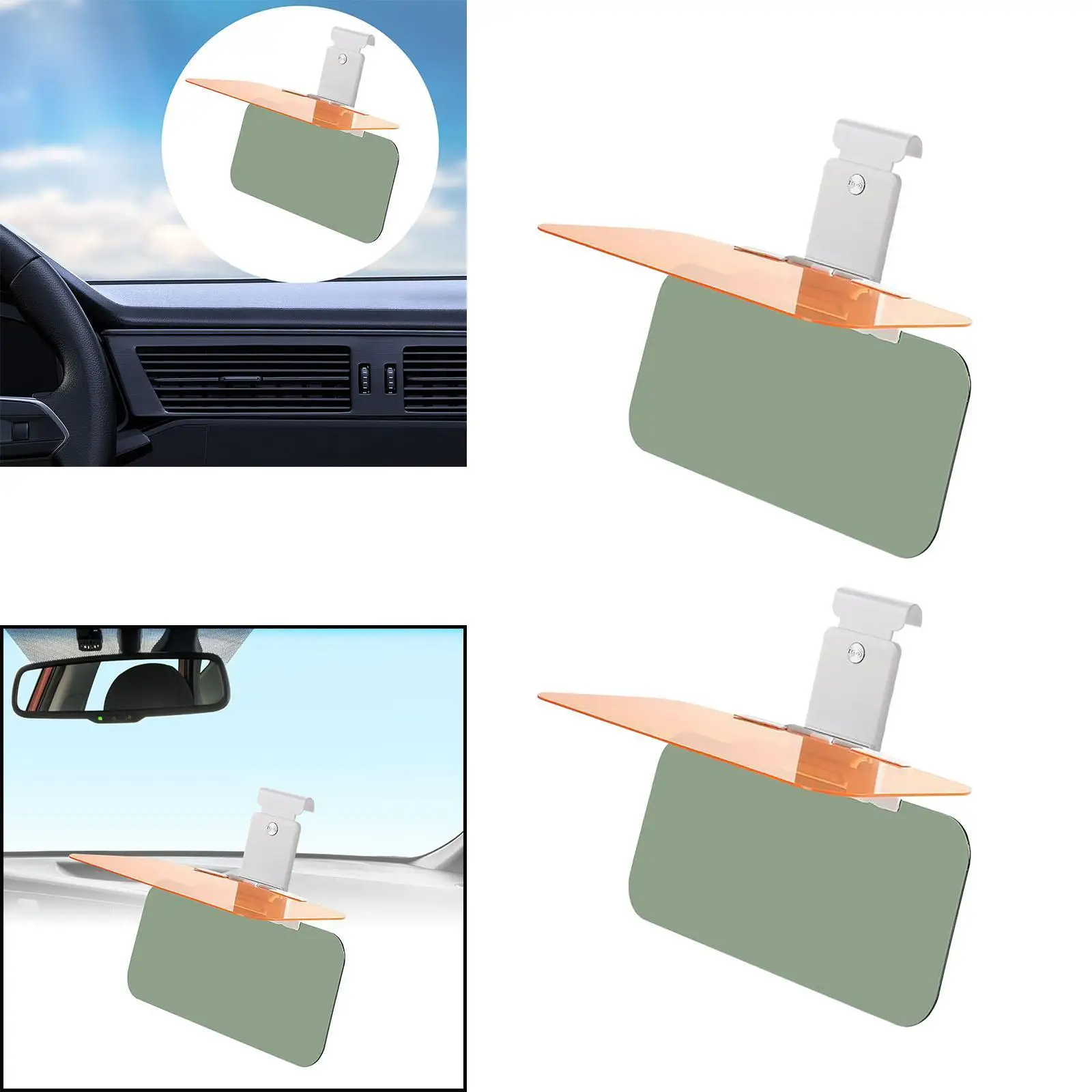 Generic Car Day Night Sun Visor Extender 2 in 1 for Safer Driving Versatile Automobile Parts Adjustable Anti Glare Shade