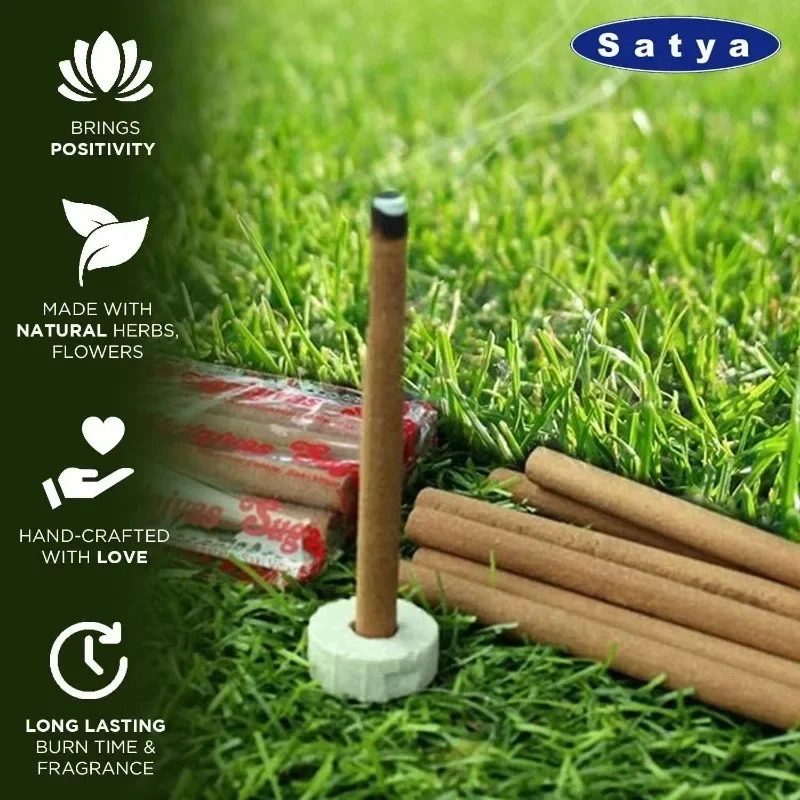 Satya India Stick Incenses Premium Jewel Aromatherapy Soothe The Mind Indian Stubby Incense Red Jewel Sticks Handmade Meditation