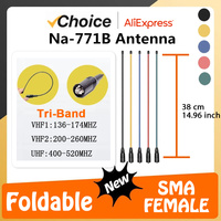 NA-771 Antenna Tri-Band VHF/UHF Antenna For Baofeng Radios UV-18 Pro Max UV-17 Pro V2 Walkie Talkie SMA-Female Multi-color UV-21