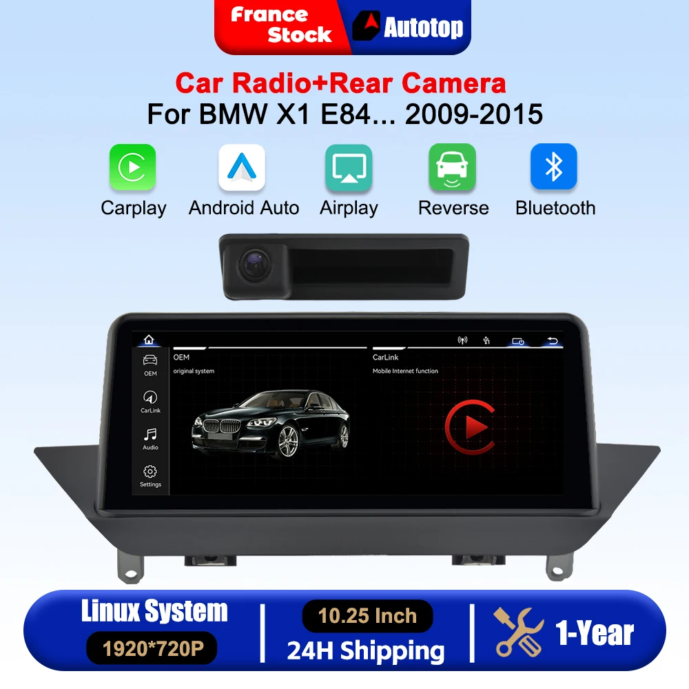 10.25 Inch Wireless CarPlay Android Auto Touch Screen For BMW X1 E84 CIC System No Original Screen 2009-2015 Car Intelligent Systems Smart Multimedia Car Radio With Rear Camera Bluetooth GPS Navigation Autolink Navi Mirror Link AirPlay