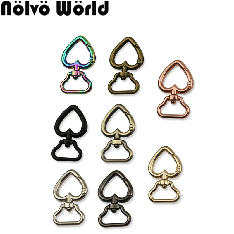 19MM Love Shape Metal Trigger Clasps Clips Swivel Hooks For Leather Craft Bags Shoulder Belt Keychain Spring Buckles Accessories