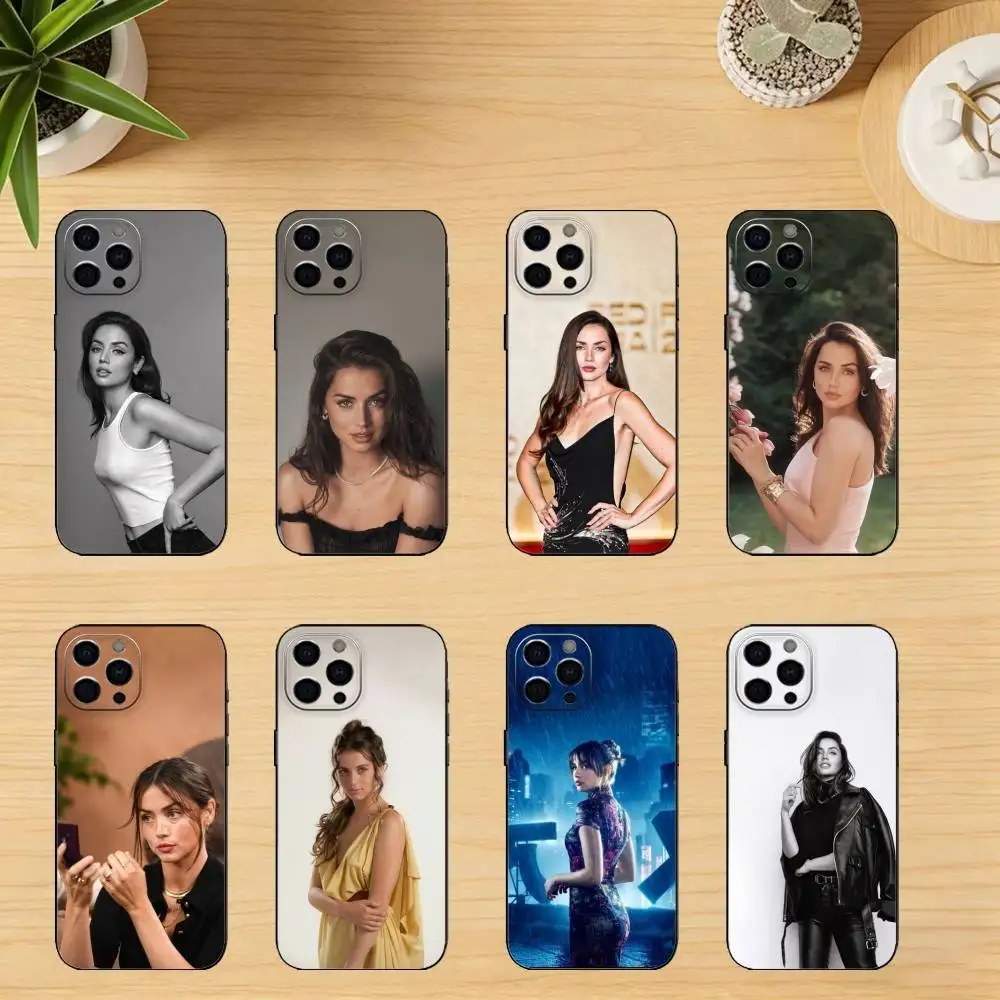 

Actor Beauty A-Ana de Armas Phone Case For iPhone 17,16,15,14,13,12,11 Plus,Pro,Max,Mini Silicone black Soft Cover