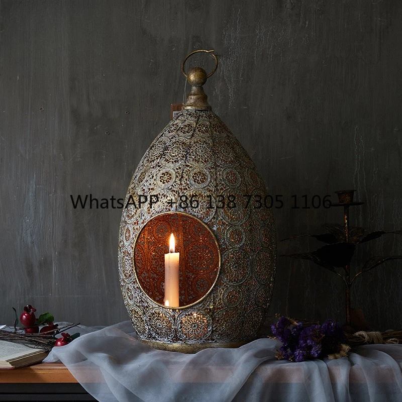 

Полый подсвечник в стиле ретро, старая кровать и стол для завтрака, ремесло, украшение для гостиной, свадебный ужин при свечах, реквизит для фотографий