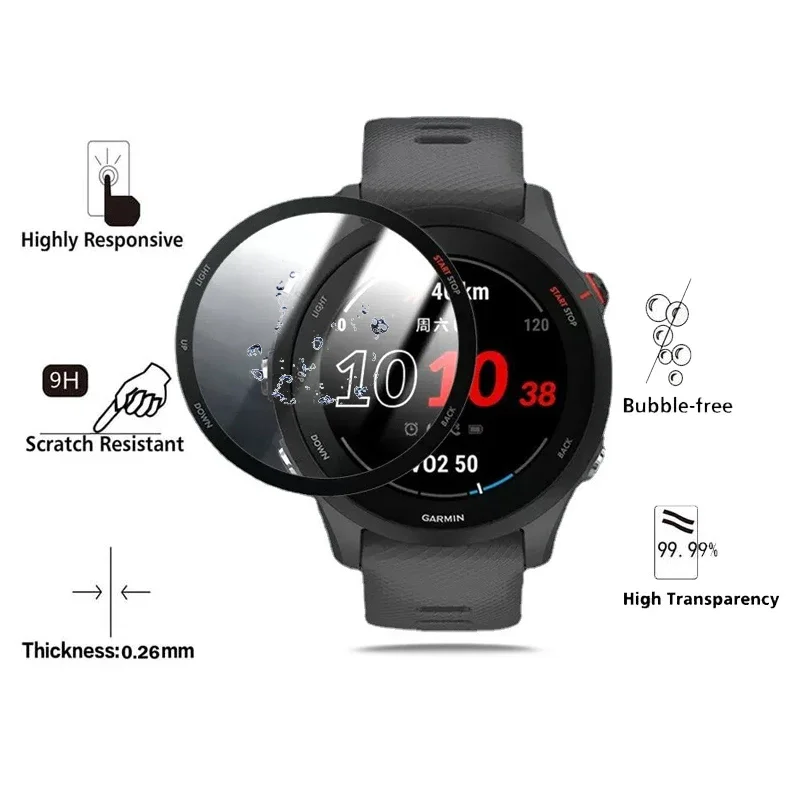 Garmin Forerunner 970 570 965 265 265s用ソフト強化ガラススクリーンプロテクターフィルム Forerunner 570 970 47mm 265アクセサリー用