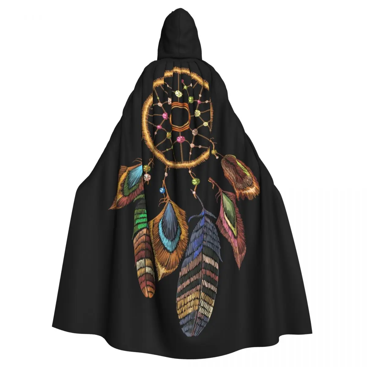 Long Cape Cloak Dream Catcher Boho Indian Dreamcatcher Hooded Cloak Coat Autumn Hoodies