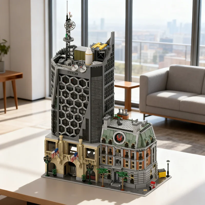 

5595pcs MOC Amazing Spider Manned Oscorp Tower Super Heroes Marvelled Model Building Blocks Construction Christmas Gift Toys