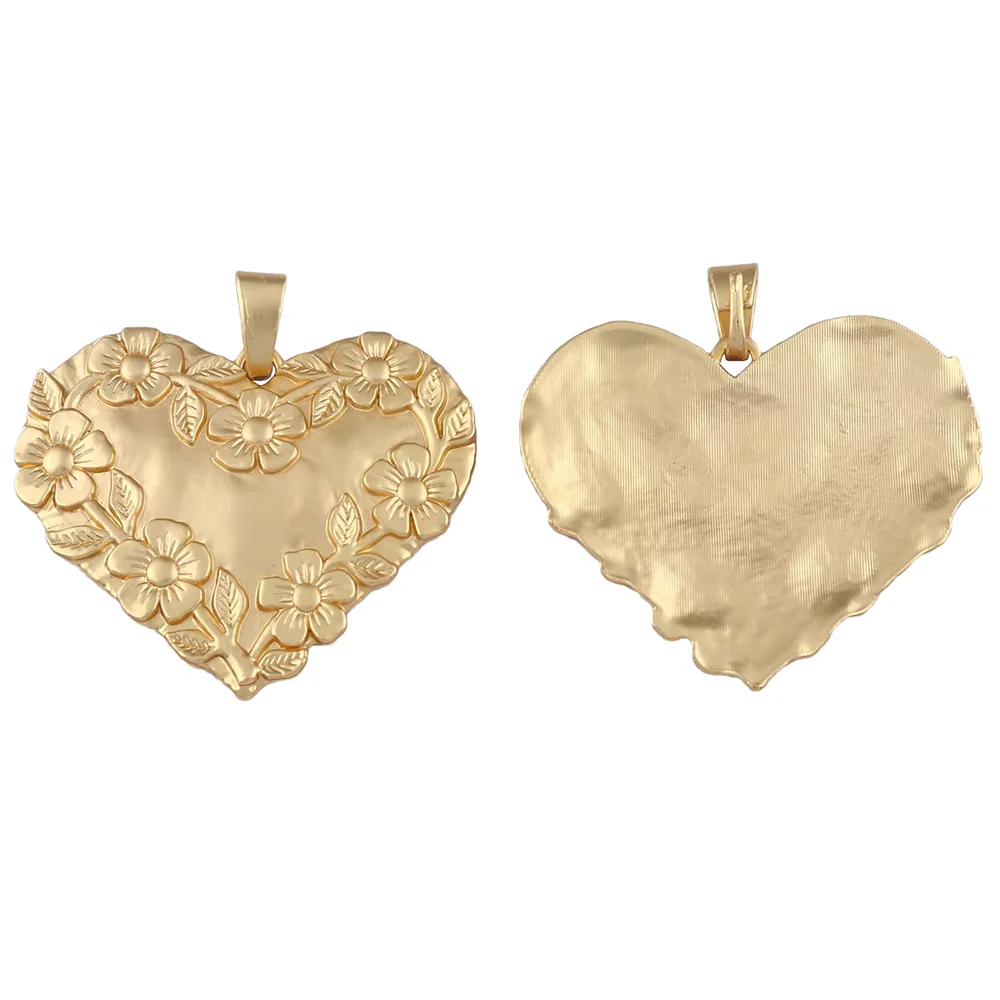 1pc Golden Tone Bohemia Large Broken Heart Charm Pendant for DIY Necklace Jewelry Making Findings