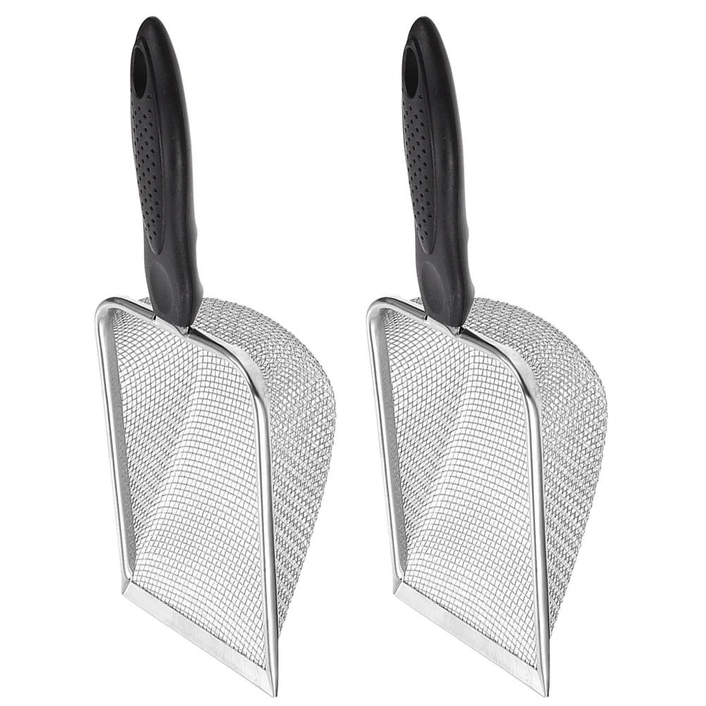 

2Pcs Heavy Duty Reptile Litter Shovel Stainless Steel Sand Scoop for Terrarium Accessories Reusable Filter Design for Efficient