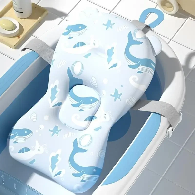 

Baby Safety Bath Mat Cushion Portable Anti-Slip Baby Bathtub Shower Supportive Mat Soft Infant Security Floating Bather Mat