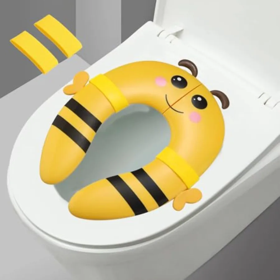 

Toilet Seat Cover Folding Travel Toilet Seat for and Potty Training Portable Silicone Toilet Seat for Toddlers, Boys and Girls