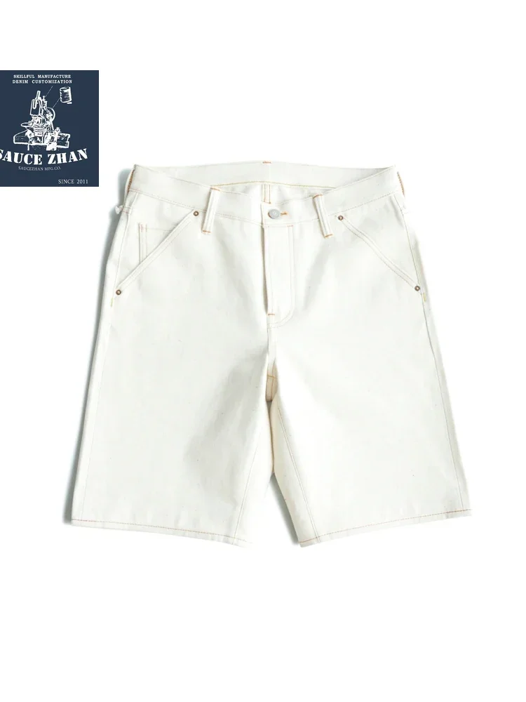 SAUCE ORIGIN Witte jeans Color Point Shorts Man Raw Denim Zelfkant Denim Jeans Normale pasvorm - afbeelding 2