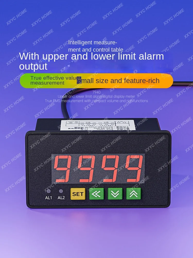 

7940 Upper and Lower Limit Alarm Digital Display Head AC DC Current Voltage Strap Relay Buzzer Alarm Meter