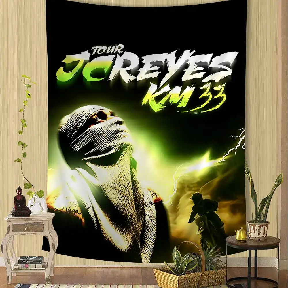 J-jc Reyes Singer Retro Bunter Wandteppich, Wandbehang, Tarot, Hippie-Wandteppiche, Wohnheim-Wandkunst, Dekoration