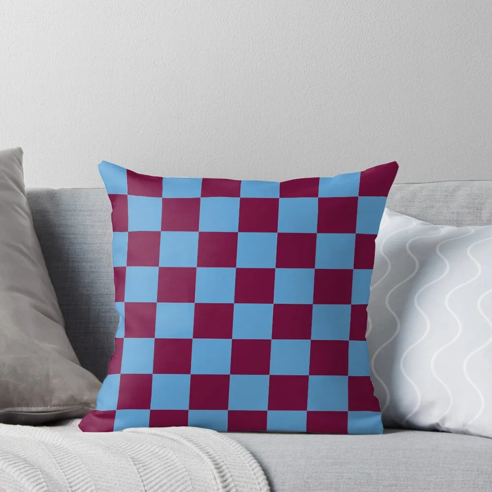 Aston Villa Claret and Blue Checkered Fan Flag Throw Pillow Pillow Case Cushion Covers For Living Room pillow