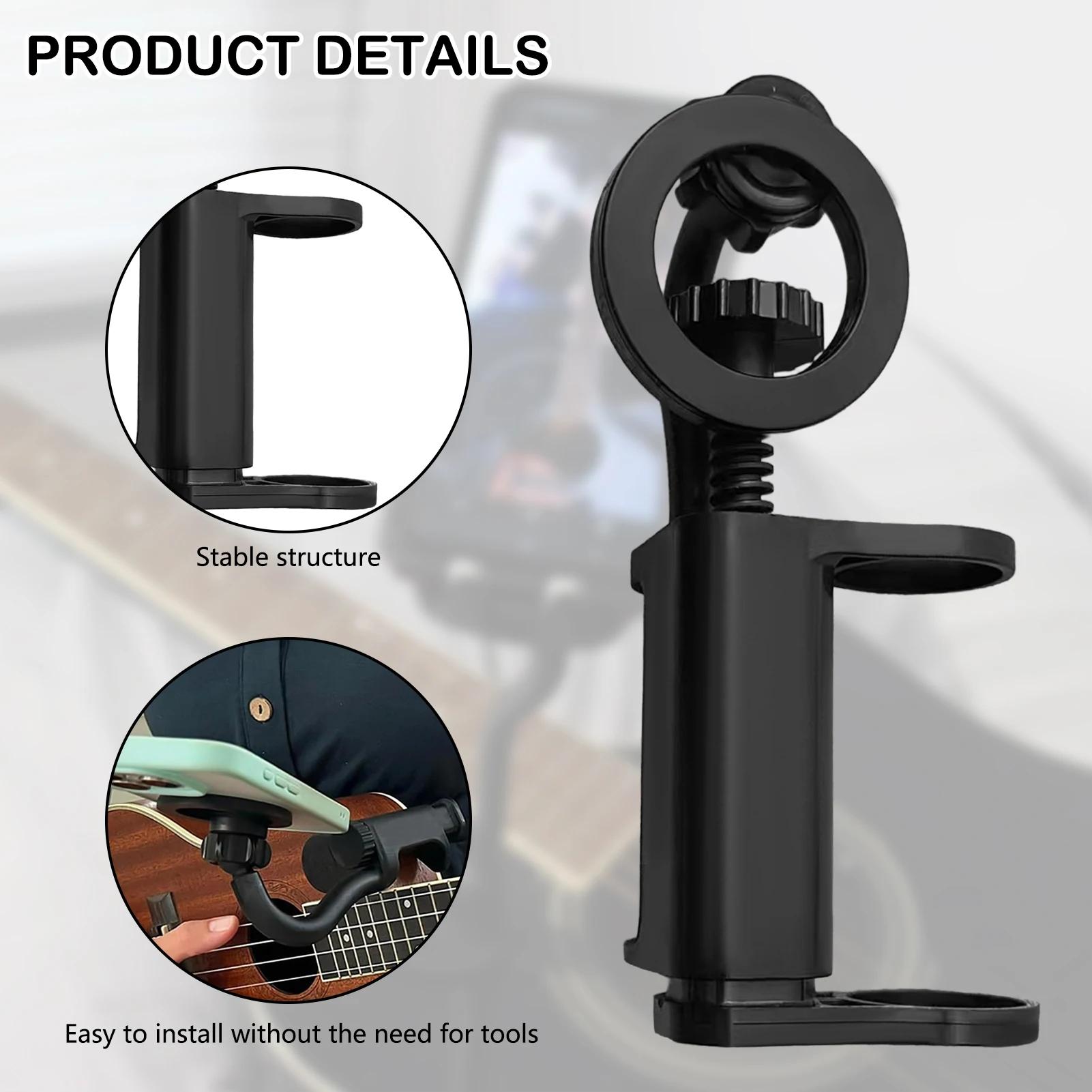 المغناطيسي الغيتار القيثارة حامل هاتف قابل للتعديل الهاتف جبل ل 6-10 سنتيمتر سمك المحمولة للتدريس المباشر تسجيل الفيديو