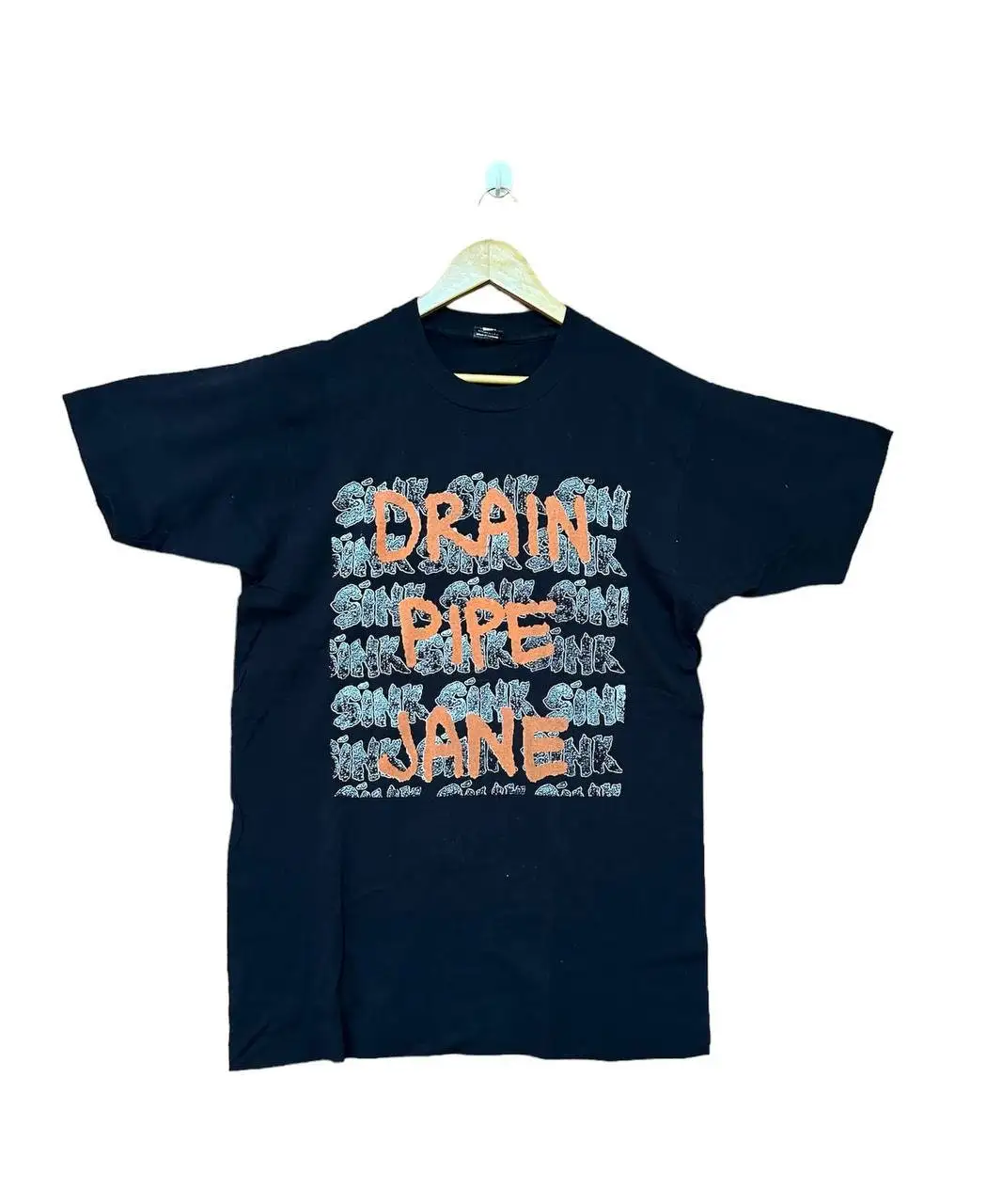 Vintage 1991 SINK drainpipe jane album tour singles english punk rock band hardcore streetwear style screen stars black T Shirt