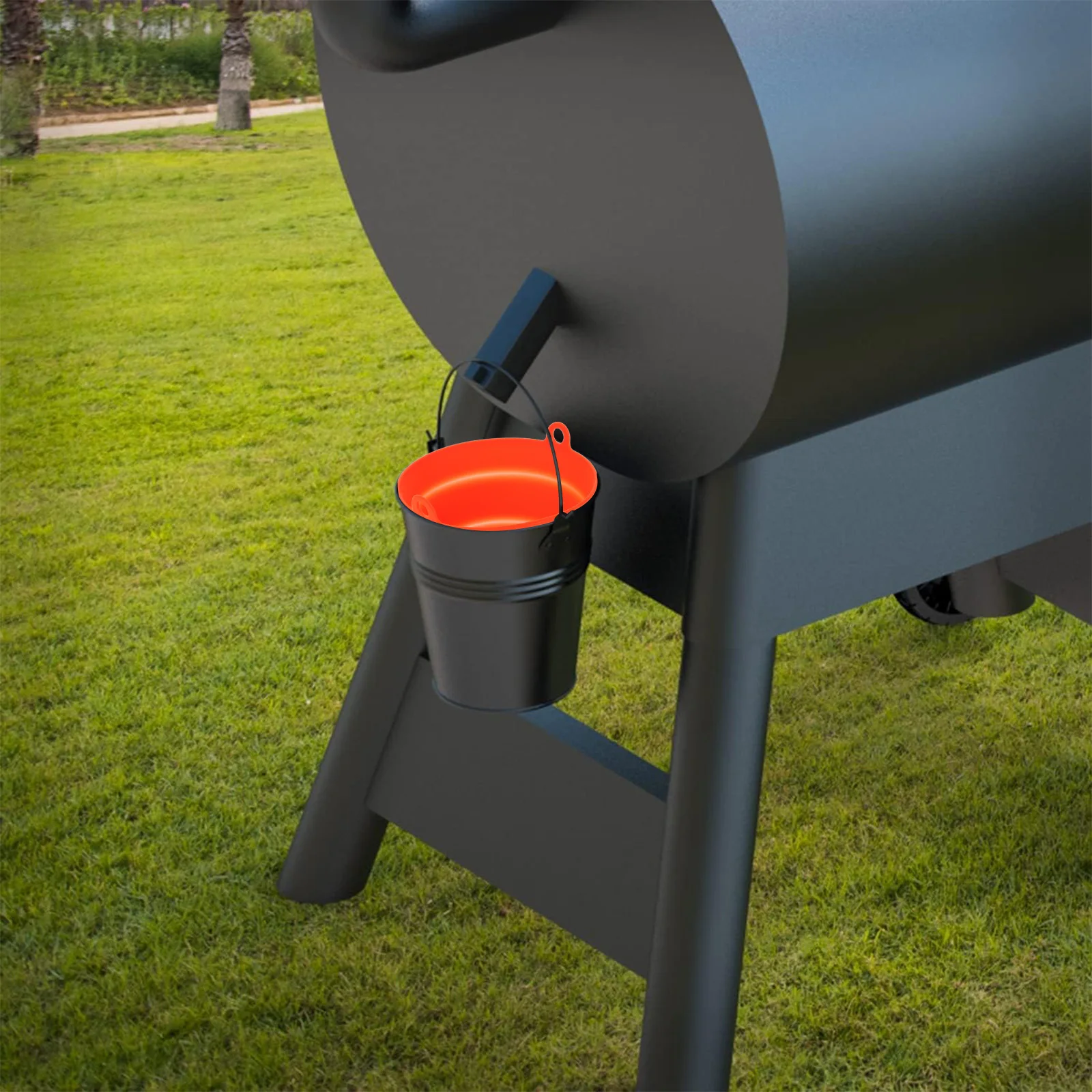 

Reusable Silicone Oil Bucket Liner for BBQ Charcoal Grill Foldable Grease Tray Liners Easy Clean BBQ Accessories