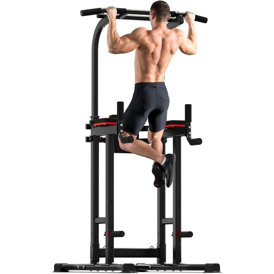 

Станция для подтягивания и погружения Power Tower для домашнего спортзала, грузоподъемность 1600 фунтов, регулируемая высота, сверхпрочный стальной каркас для Calis