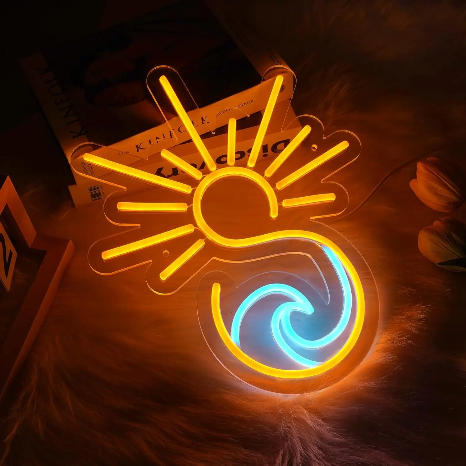 Sunrise Sunset LED Neon Sign USB Dimmable Neon Light Sign for Gameroom Bedroom Bar Livingroom Birthday Party Gift Wall Decor