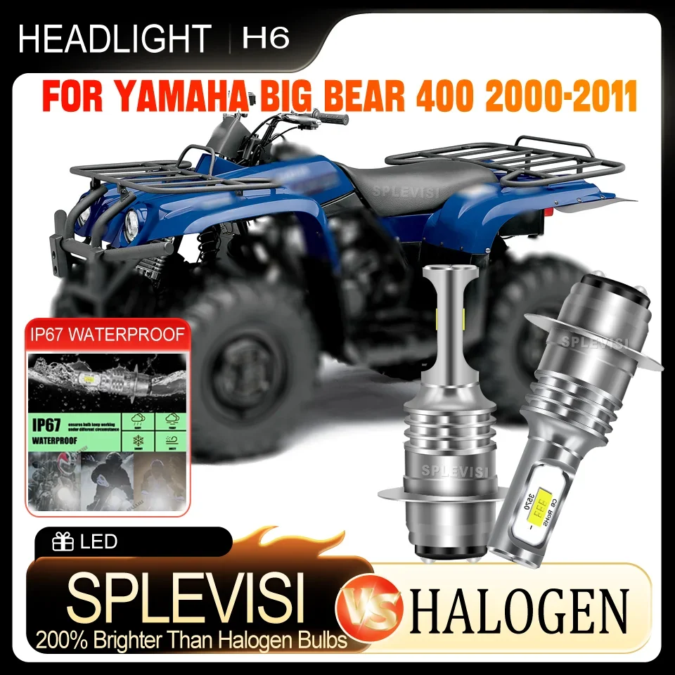 LED H6 motorcycle Headlight 6000K White For Yamaha Big Bear 400 2000 2001 2002 2003 2004 2005 2006 2007 2008 2009 2010 2011