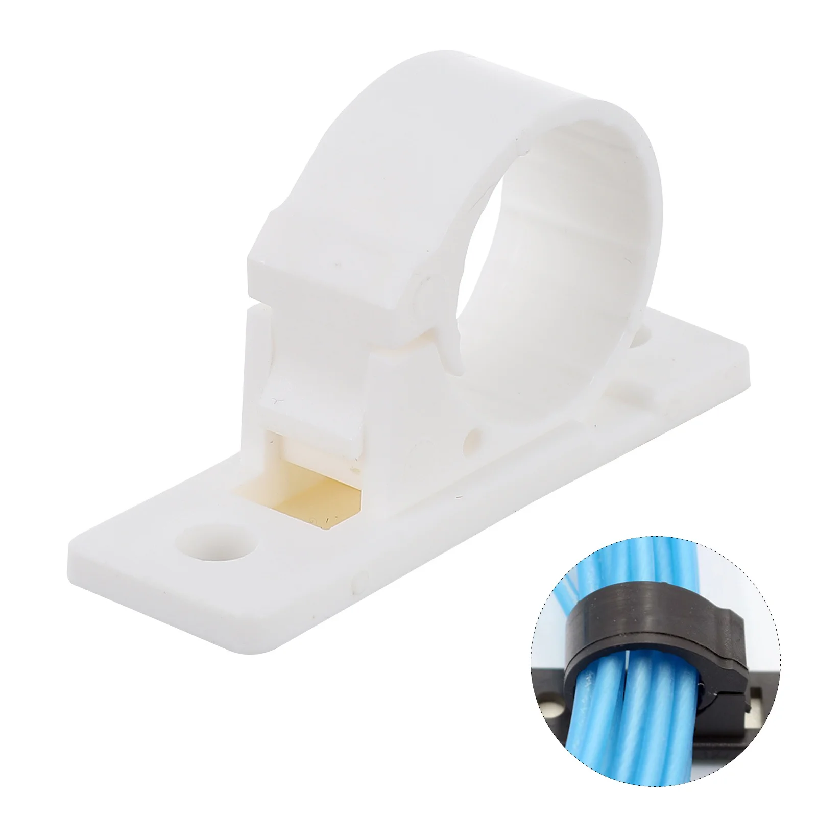 

20Pcs Self Adhesive Cable Clips Plastic Cord Organizer for Home Office Desk Wall Table Smooth Flat Surfaces Tidy Management