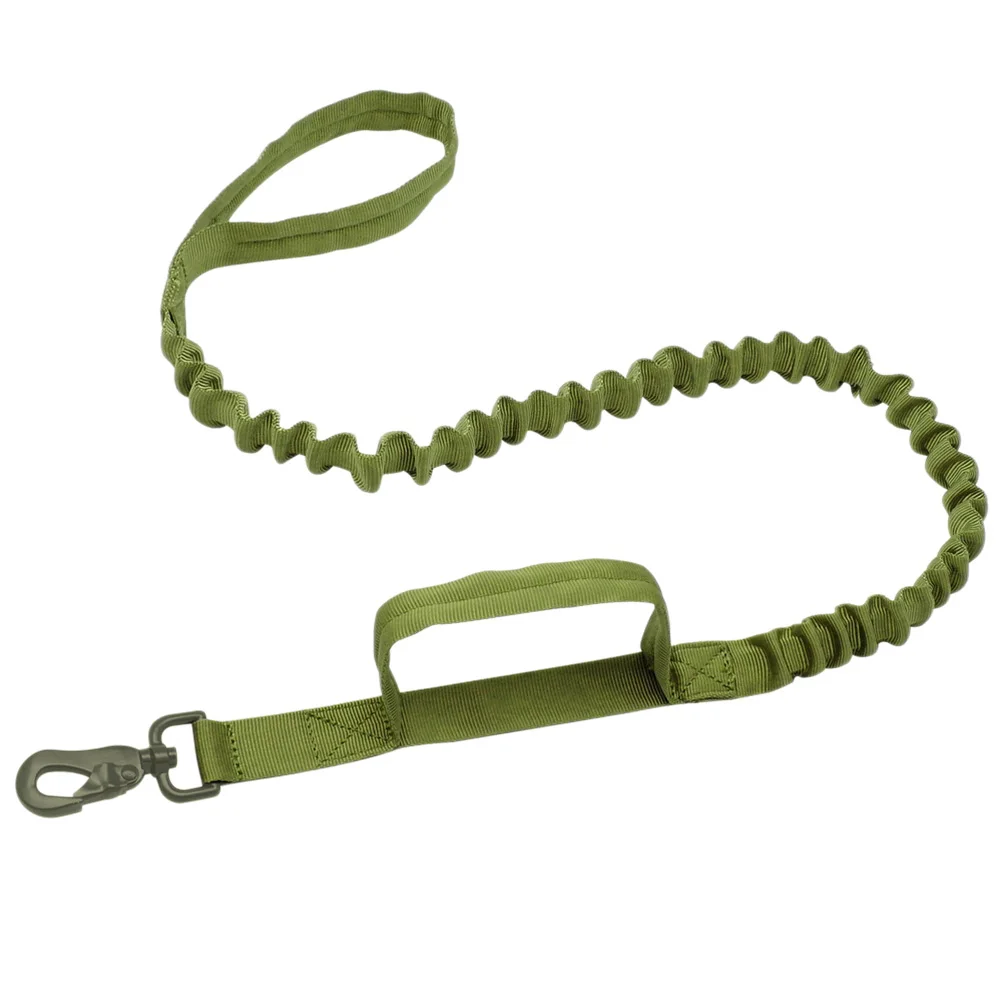 

Elastic Dog Training Leash Green Durable Nylon Grip Long Stretch Walking Tactical Outdoor Pet Control Lead