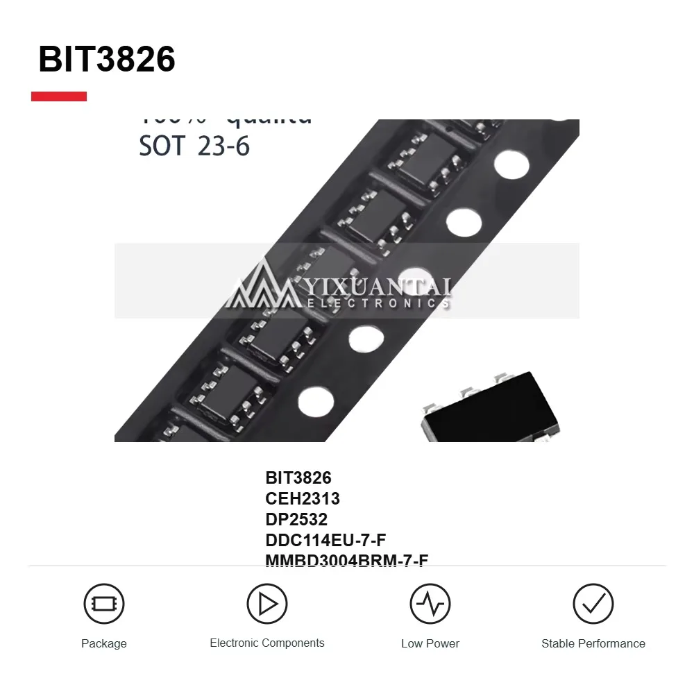 BIT3826 CEH2313 DP2532 DDC114EU-7-F MMBD3004BRM-7-F Semiconductor Components SOT-23-6 10PCS