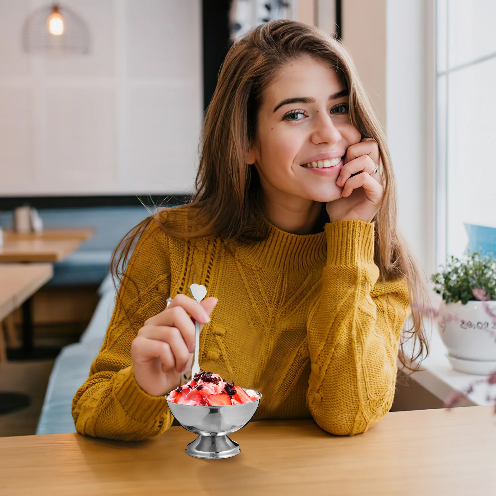 

1pc Stainless Steel Salad Cup 6.5Cm Dessert Bowl Ice Cream Fruit Storage Holder Kitchen Supply Multipurpose Food Cup Household