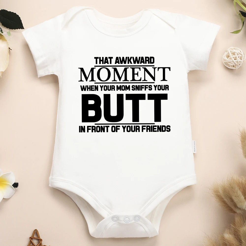 Funny Letter Print Newborn Cotton Clothes Black Simple Cute Baby Boy Onesies Short Sleeve Summer Casual Infant Girl Outfits