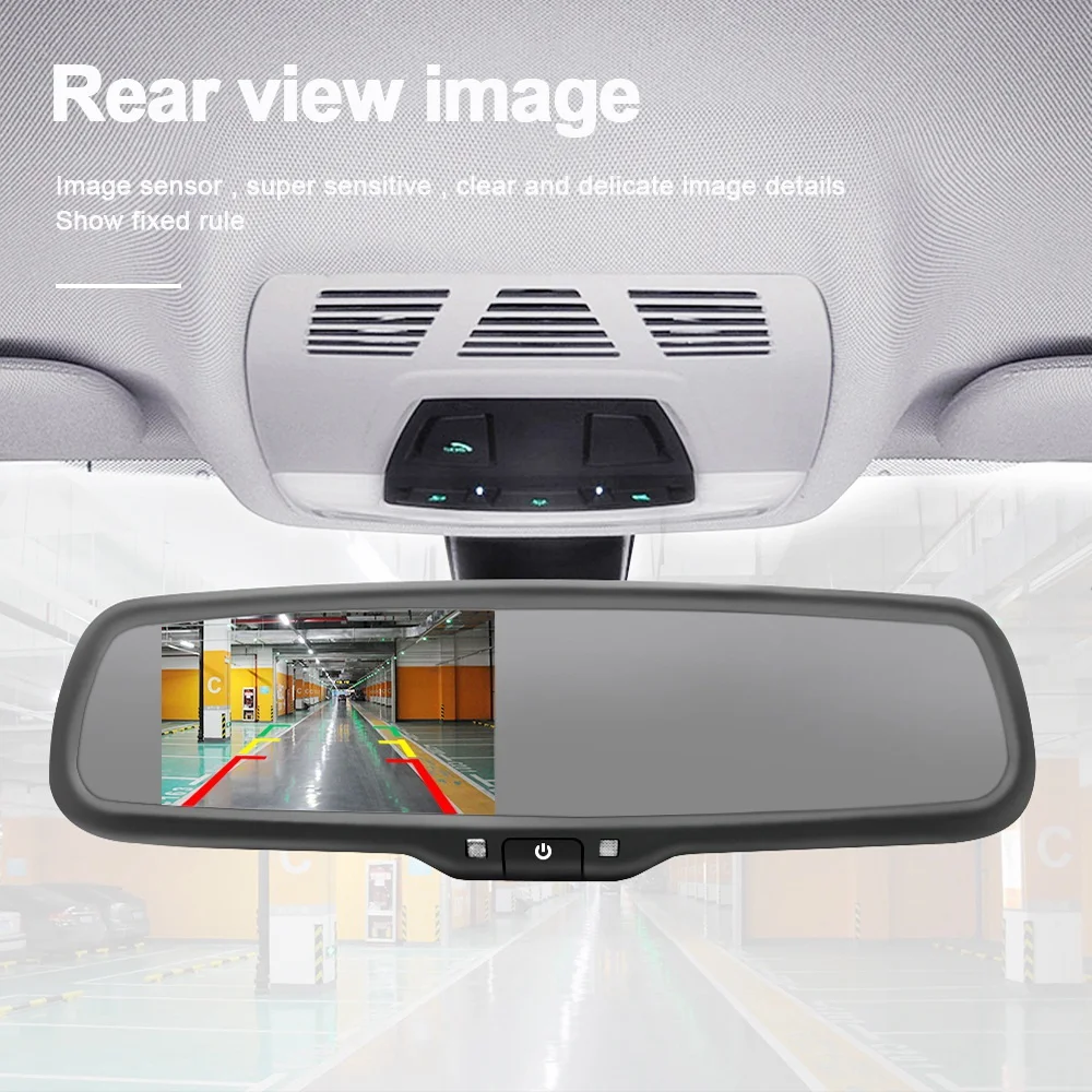 Car 4.3-Inch Dash Cam Mirror Auto-Dimming AHD Display With Special Car Bracket HD Reversing Rearview Mirror-AS55 view 3