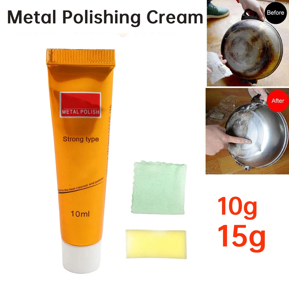 Metal Polishing Cream With Cloth Sponge For Remove Rust Shine Multifunctional Polishing Paste Cleaning Cream Rust Remover Tools