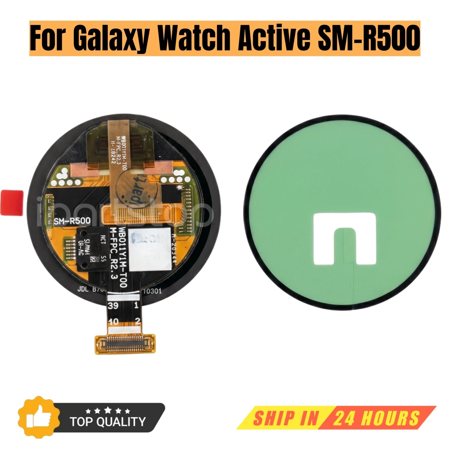 iParts Display LCD Super AMOLED de Substituição com Tela Sensível ao Toque para Samsung Galaxy Watch Active SM-R500 Peças de Reparo OEM