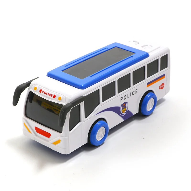 Kinder Puzzle Spielzeug Bus Spielzeug Simulation Modell Trägheit Bus Polizeiauto mit Lichtern Musik Spielzeug Auto interaktive Spielzeug Geschenke für Jungen