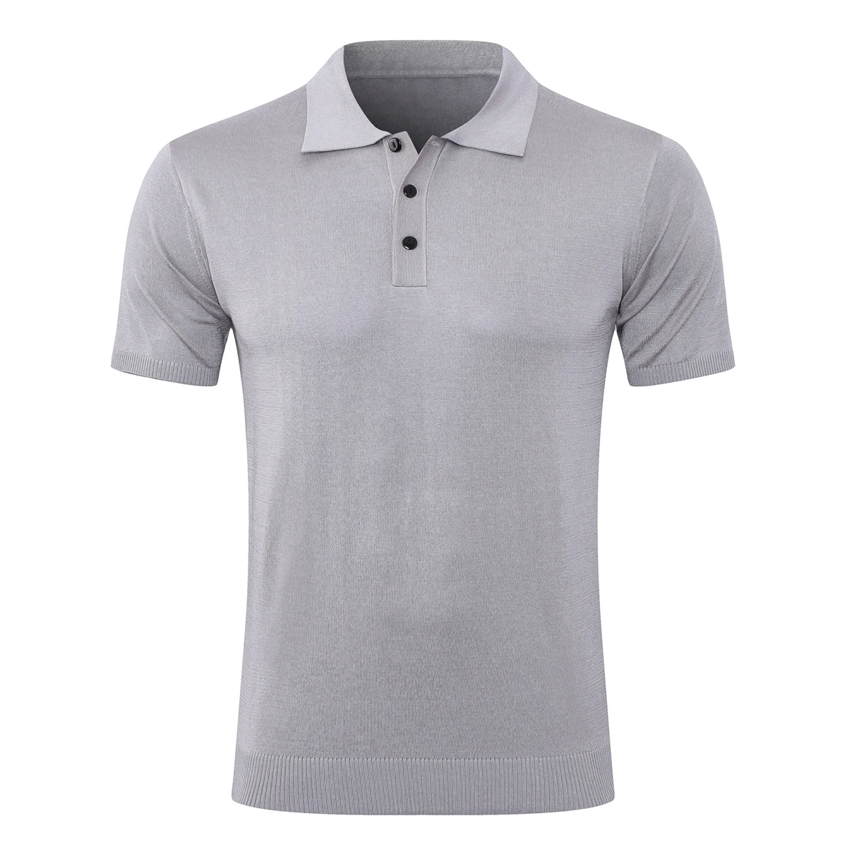 OECHSLI T-shirt Silk Polo 2025 New Thin Men\'s short Sleeve Button fashion elastic Breathable comfort high quality Big Size M-5XL