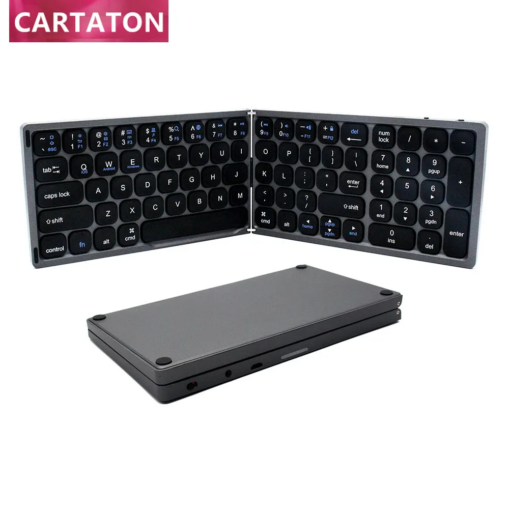 Ergonomische benutzer definierte ultra dünne spanische Layout Kunststoff abs Bluetooth faltbare Mini-Tastatur mit Pad