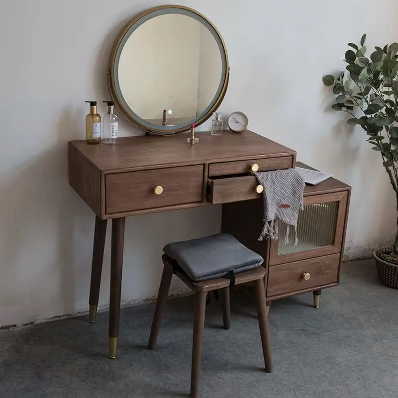 Modern Storage Organizer Dresser Drawer Nordic Wood Luxury Makeup Dressers Sets Bedroom Princess Toaletka Z Lustrem Furniture