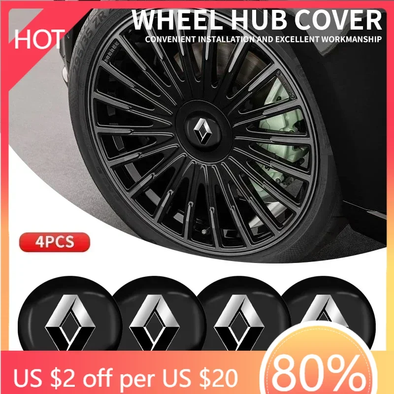Колпаки ступицы, 4 шт., 56 мм, эмблема автомобиля, центральная крышка ступицы колеса, наклейка для Renault Megane 3 2 Clio 4 Duster Captur Logan Access